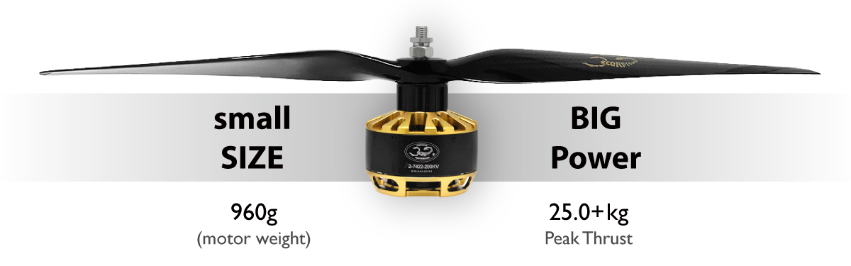 Scorpion A2-7422-200kv (70cc / 6900w / 12s) features